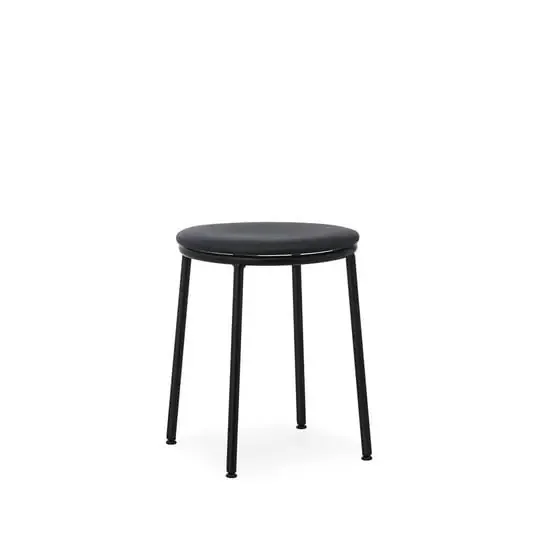 Circa Taburete H45 Upholstery Black Steel/Ultra Leather Black – Normann Copenhag