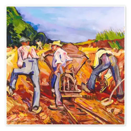 Clay miners de Peter August Böckstiegel ARTOTHEK