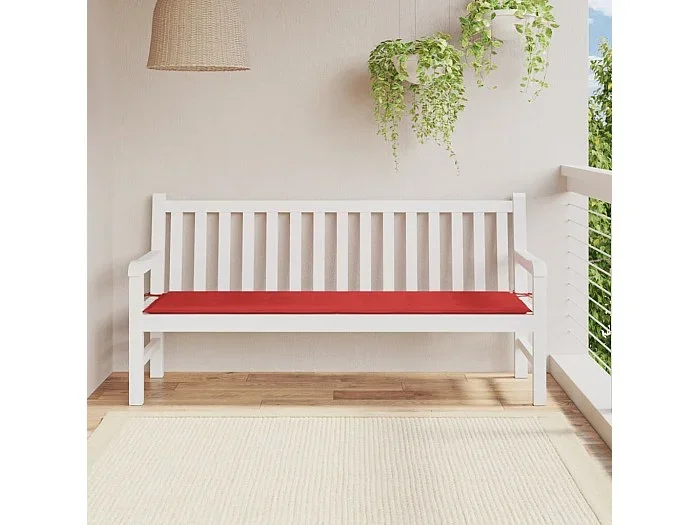 Cojín de banco de jardín tela Oxford rojo 180x50x3 cm ES212886