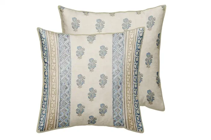 COJIN LINO FLORES 45×45 CM – Min.2 uds