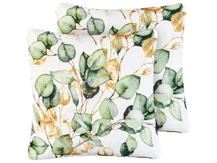 Conjunto de 2 cojines de exterior GLADE Patrón de plantas 45 x 45 cm Multicolor