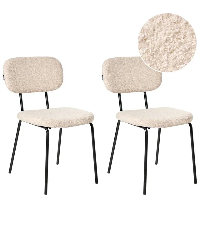 Conjunto de 2 sillas ADAIR Bouclé Beige