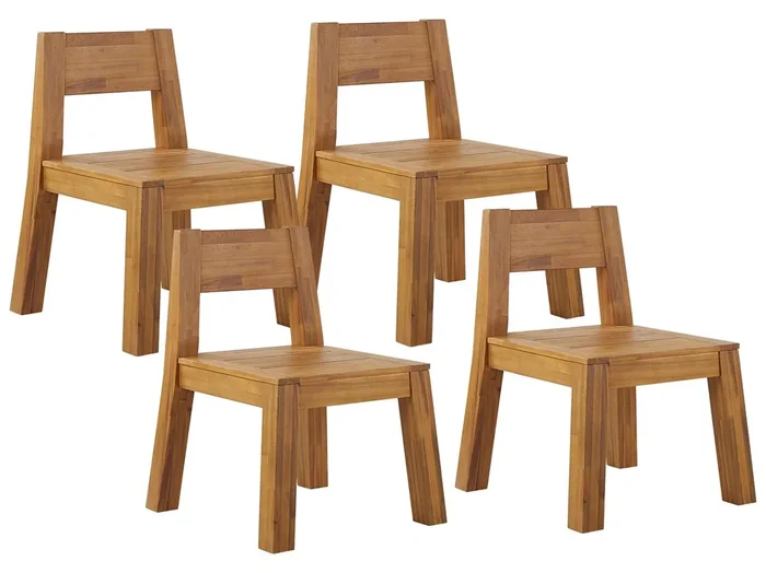 Conjunto de 4 sillas de jardín LIVORNO Madera de acacia Marrón