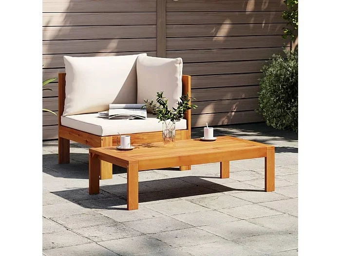 Conjunto de jardín 2 pzas con cojines madera maciza acacia ES435084