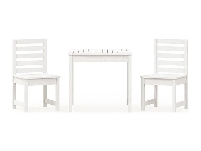 Conjunto de jardín bistro muebles de exterior jardín terraza 3 piezas madera maciza de pino blanco 02_0013550