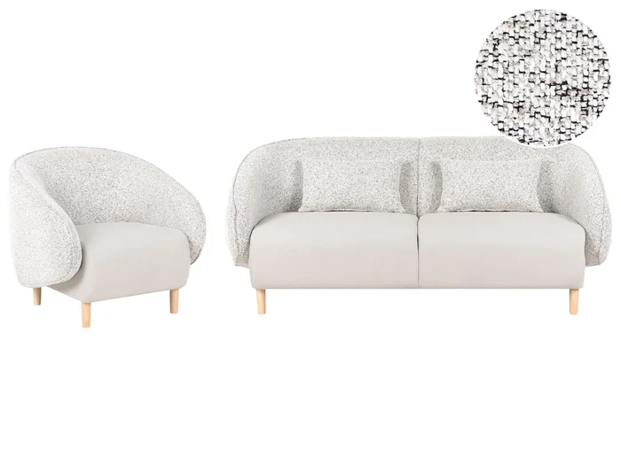Conjunto de sala de estar UMEA Tela Beige claro