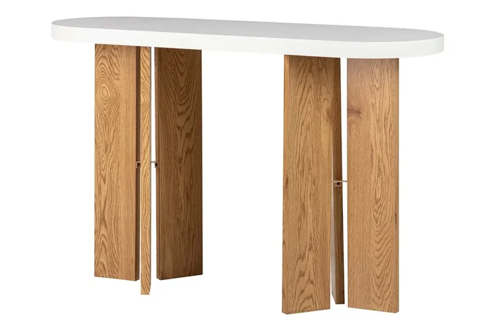 Consola Mdf / Vinilo Marron / Blanco 120x75x40 cm