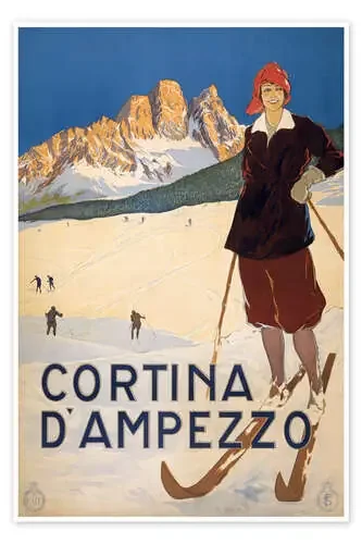 Cortina d‘Ampezzo, 1920 de Vintage Ski Collection Bridgeman Images