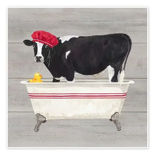 Cow in the bath de Tara Reed Roaring Brook Art