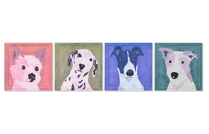 Cuadro Mdf 50X2X50 Perrito Color 4 Surt.