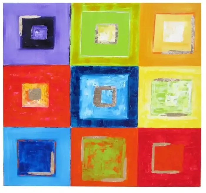 Cuadro original abstracto formas geometricas