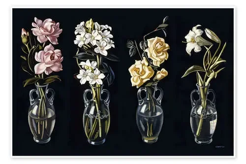 Cut Flowers in Vases (Four Paintings), 1938 de Tamara de Lempicka