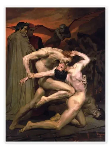 Dante and Virgil in Hell, 1850 de William Adolphe Bouguereau Heritage Images