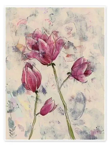 Delicada rama de magnolia de Regina Moore World Art Group