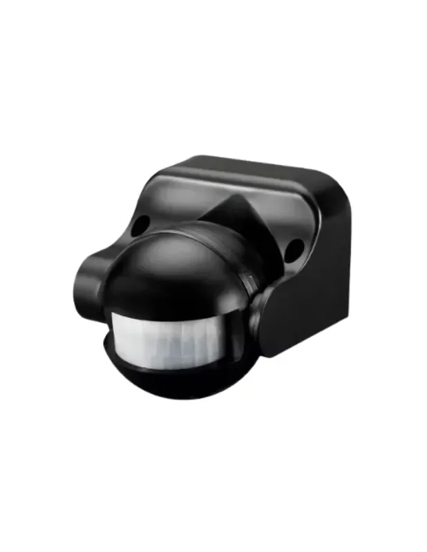 DETECTOR DE MOVIMIENTO NEGRO SUPERFICIE 180º IP44