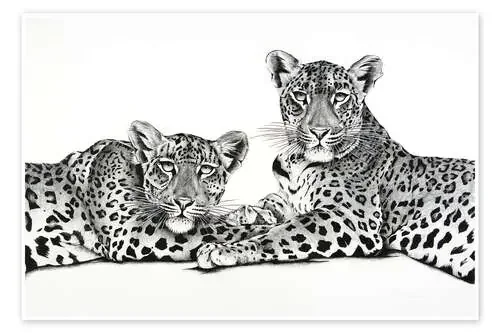 Dos leopardos de Rose Corcoran Bridgeman Images
