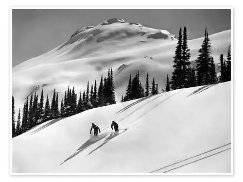 Downhill Skiing In Banff, Canada de Vintage Ski Collection Bridgeman Images