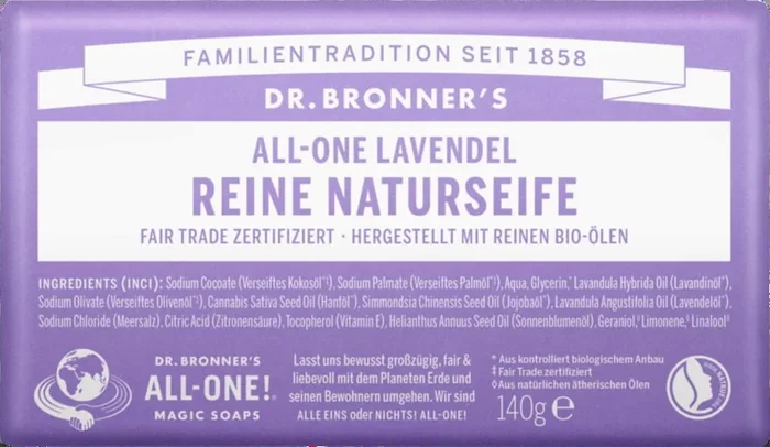 Dr. Bronner‘s Pastilla Jabón – Lavanda, 140g