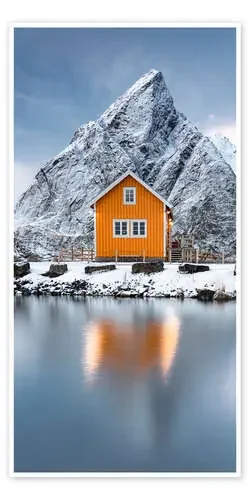 Dusk over a fishing hut by the sea, Norway de Roberto Sysa Moiola