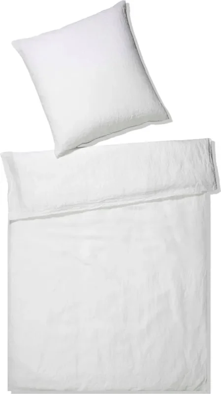 elegante Set Funda Nórdica en Mezcla de Lino Breezee – Blanco