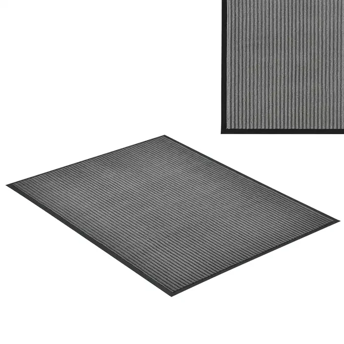 [en.casa] Felpudo atrapasuciedad alfombra de entrada felpudo para puerta gris oscuro 120 x 90 cm