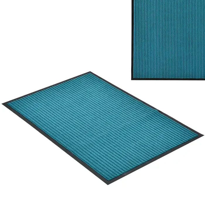 [en.casa] Felpudo atrapasuciedad alfombra de entrada felpudo para puerta turquesa 240 x 180 cm