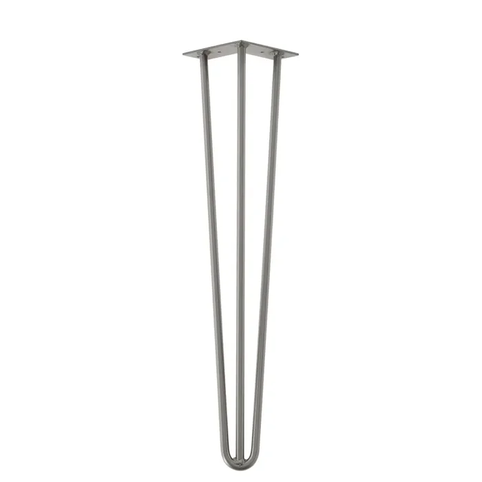 [en.casa]® Set de 4 patas de acero – Hairpin legs – 72 cm – 3 varillas