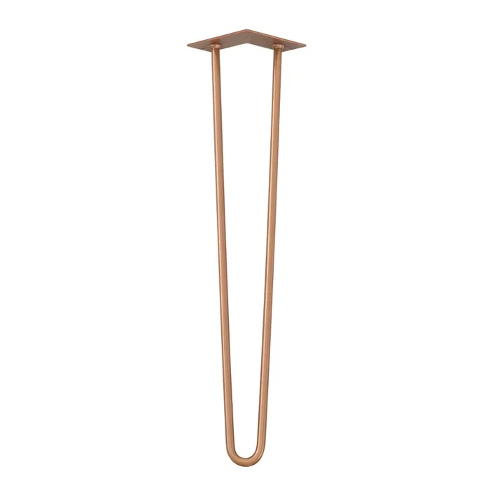 [en.casa]® Set de 4 patas de acero – Hairpin legs – Color cobre – 61 cm – 2 varillas