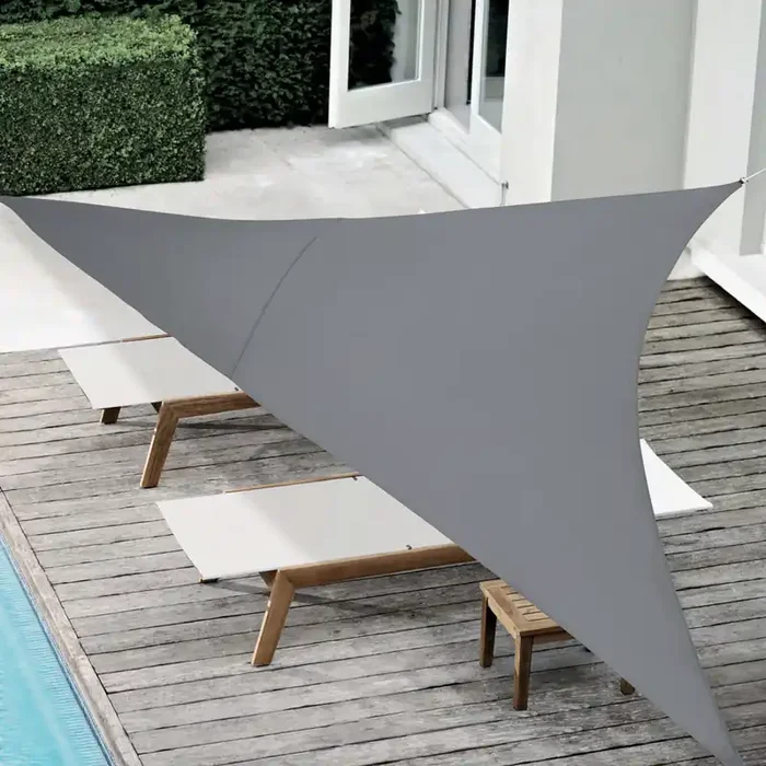 [en.casa]® Toldo vela de Sombra para jardín – Sombrilla – Parasol – Repelente al agua triangular 3,6m x 3,6m x 3,6m gris oscuro