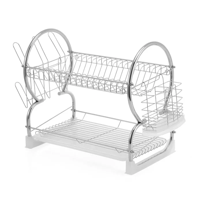 Escurreplatos 2 pisos MIRO metal cromado plata marca CONFORAMA