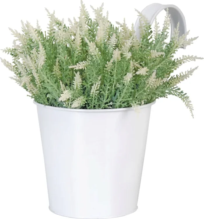 Esschert Design Macetero con Gancho, Blanco, 1 Unid.