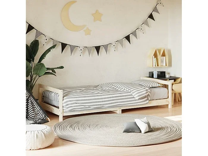 Estructura de cama infantil 80×200 cm madera maciza de pino