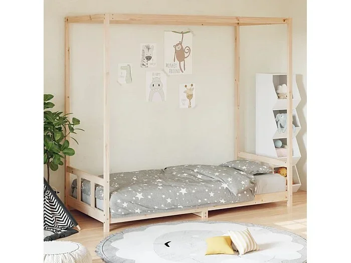 Estructura de cama infantil 90×190 cm Madera maciza de pino