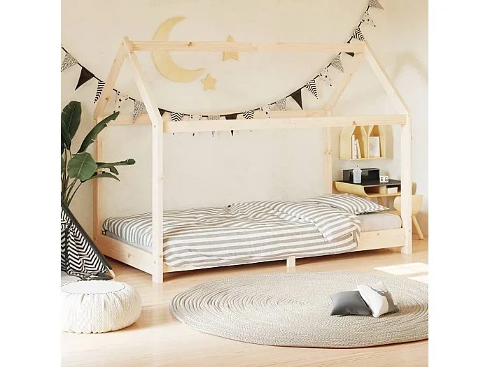 Estructura de cama infantil Madera maciza de pino 80×160 cm