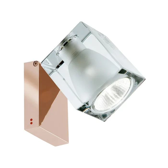 Fabbian Cubetto aplique GU10 cobre/transparente