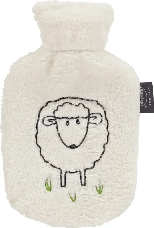 Fashy Bolsa de Agua Caliente 0,8 L, Funda de Forro polar «Dolly»