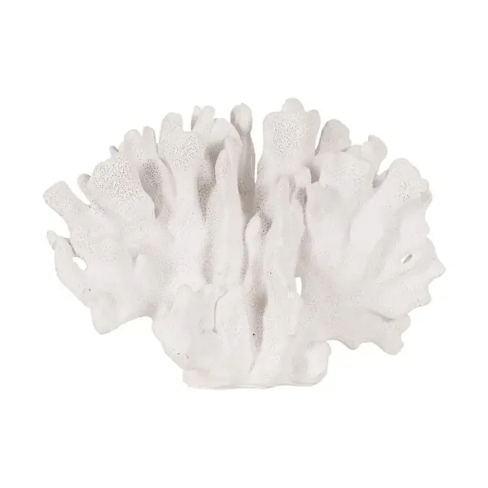 Figura Coral Blanco Resina Decoración 27,50 X 13,50 X 19,50