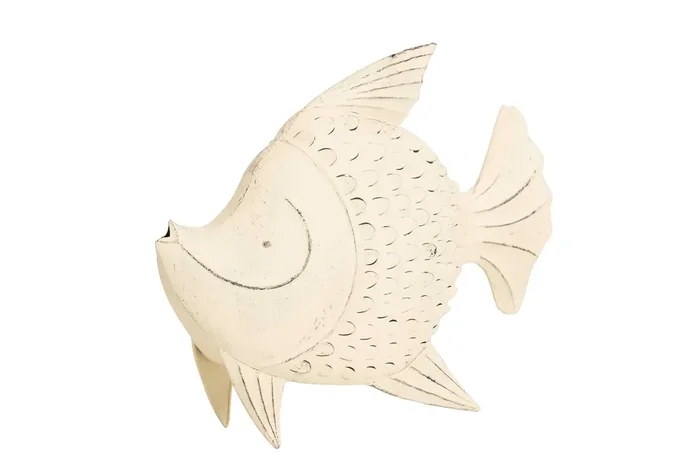 FIGURA PEZ METAL BLANCO 61x19x49 CM
