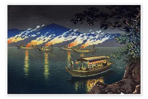 Fishing for Cormorants at Nagaragawa, 1940 de Koitsu Tsuchiya akg-images