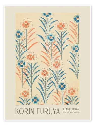 Floral Design 112, Shin-bijutsukai, 1902 de Korin Furuya Exhibition Posters