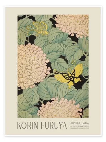 Floral Design 96, Shin-bijutsukai, 1902 de Korin Furuya Exhibition Posters
