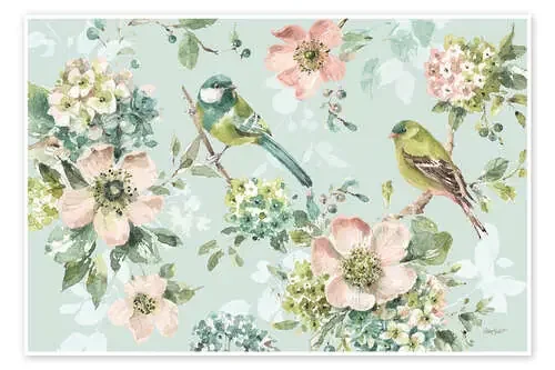 Flowering branches with birds de Lisa Audit Roaring Brook Art