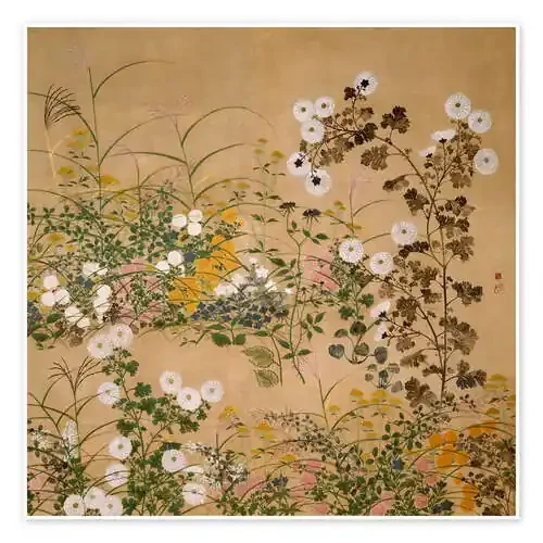 Flowering Plants in Autumn de Ogata Korin Heritage Images