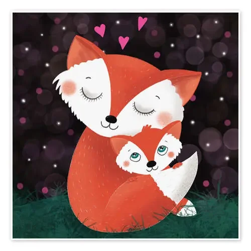 Fox mother and fox child de WACHtraum