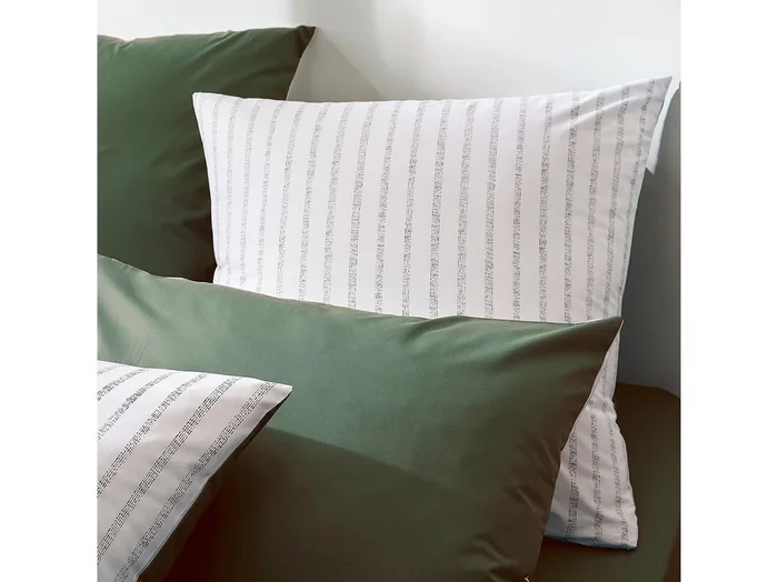 Funda de almohada de algodón percal con rayas