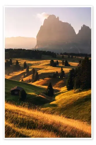 Golden summer morning on the Alpe di Siusi in South Tyrol de Daniel Gastager