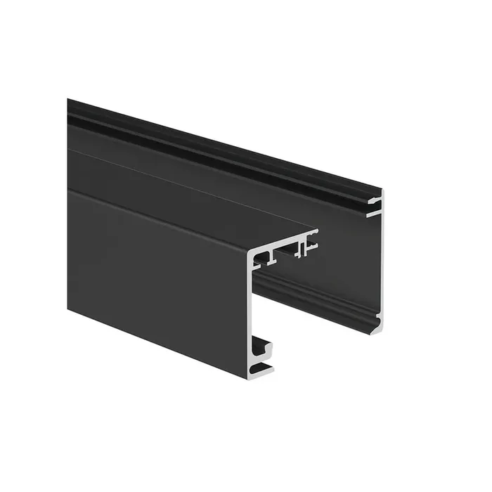 GUÍA ALUMINIO NEGRO SK GLASS 80 2M/3M NEGRO/PLATA