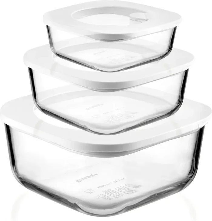 guzzini Store & More – Recipiente Hermético de Vidrio, Set de 3