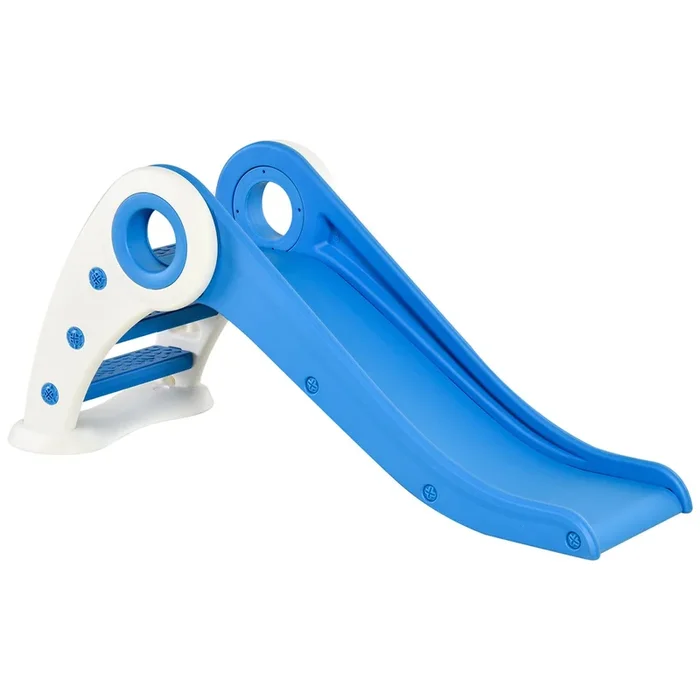 HOMCOM Tobogán Infantil de 18-36 Meses Tobogán para Niños Plegable con Escaleras Rampa Larga para Jardín Parque Interiores 120x50x56 cm Azul