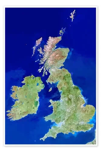 Imagen satelital de las islas británicas de Planetobserver Science Photo Library